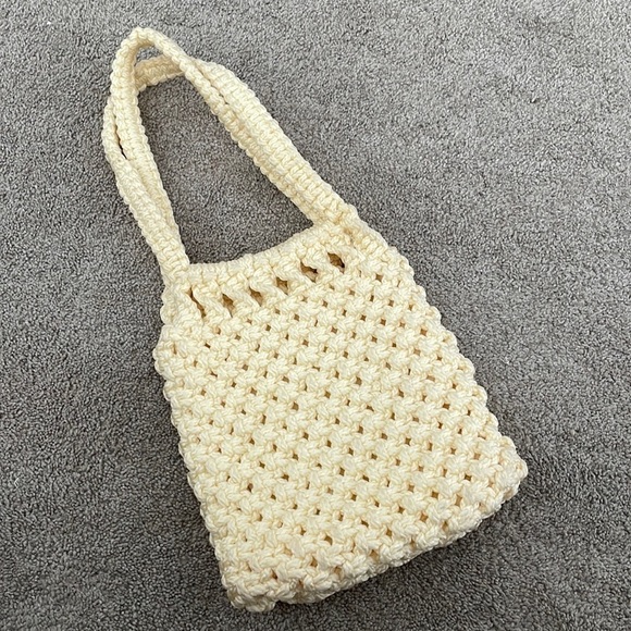 Macramé‎ Cream Handmade Handbag - Picture 1 of 4
